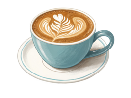 Artistic Latte Art Coffee Cup, Beverage, Foam Design, Mocha, Cafe png
