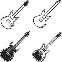 Guitar line art icon image illustration vector