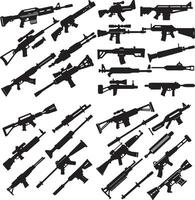 Line art Gun set image vector