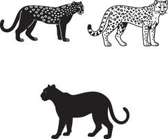coloring leopard icon image art vector