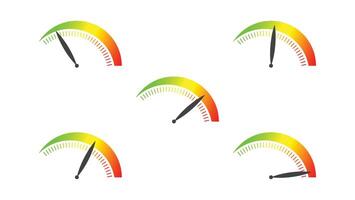 level meter set with color indicator isolated on white background vector