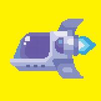 spaceship pixel art vector