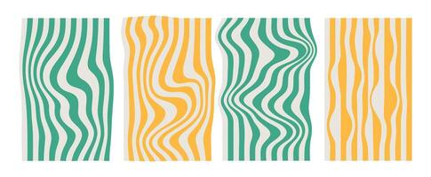 A collection of psychedelic wavy line patterns in a rainbow of colors. Perfect for creating retro-inspired designs for posters, album covers, and merchandise vector