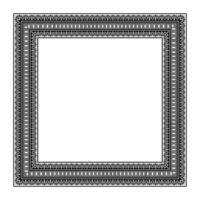Oriental square frame with ethnic pattern. Border square frame with ornament pattern on white background. For square surfaces, household utensils, ceramics, embroidery, sandblasting, laser cutting vector