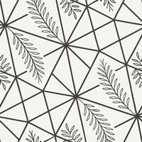 Geometric seamless pattern of thin diagonal leaves minimalist design abstract art monochrome environment top-down view vector