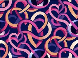 Elegant overlapping heart patterns digital art seamless design modern aesthetic visual harmony vector