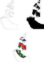 Map of Northwest Territories on white background. map of the Northwest Territories Canada. outline map of Northwest Territories. flat style vector