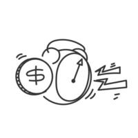 an alarm clock with dollar signs on it vector
