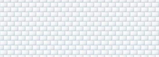 Seamless grey tile pattern. Rectangle ceramic tiled texture for bathroom wall, kitchen floor, pool surface. Repeating light mosaic grid background. Repeated white brick backdrop. vector