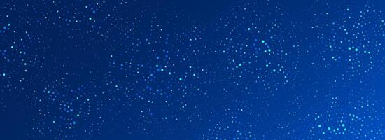 Blue digital technology pattern background. Glowing dotted circle wallpaper. Abstract dot round grid backdrop for business, finance, science, healthcare, medicine. Navy shining texture surface vector
