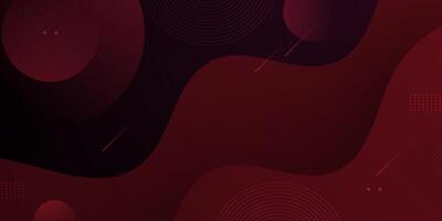 Abstract dark red wave 3d background. Minimal fluid background with circle pattern. vector