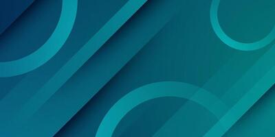 Abstract green gradient blue background with overlap shadow and circle shapes pattern. vector
