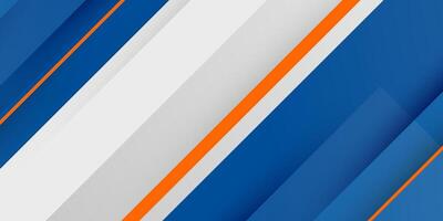 Abstract bright 3D background. Blue and orange overlap shape and lines pattern. Trendy concept on white background. vector