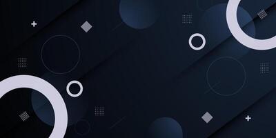 Abstract dark business banner background with simple geometric shapes pattern. Trendy concept background. vector