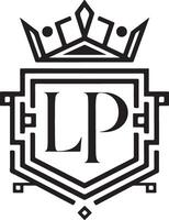A contemporary logo design with the letters L and P vector