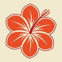 Clean Hibiscus Stamp vector
