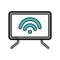 Illustration of Television with WiFi Signal vector