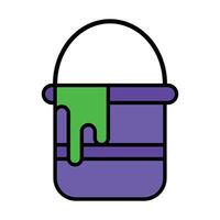 Illustration of a Paint Bucket with Dripping Green Paint vector