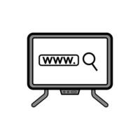 Computer screen displaying a web search interface vector