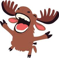 Joyful Cartoon Moose Illustration vector