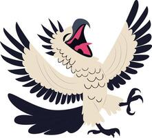 Cartoon Bird Wings Open Singing vector
