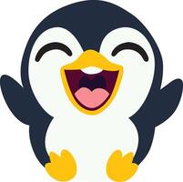 Happy Cartoon Penguin Illustration Image vector