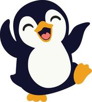 Happy Dancing Cartoon Penguin Illustration vector