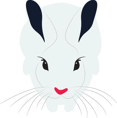 Cute White Rabbit Cartoon, Happy Easter day