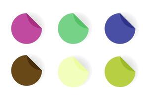 Set of realistic round sticky notes with shadow. Stickers paper with empty space for your message and reminder. illustration isolated on white background vector