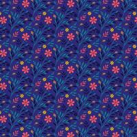 wildflower seamless pattern with intricate botanical textures for digital artwork and fabric printing vector