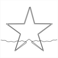 Star in the Sea oneline drawing continuous single line art vector