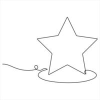 Continuous single line art drawing of star One line drawing background Linear star icon illustration vector