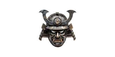 Samurai warrior helmet mask isolated on transparent background png