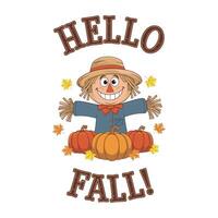 Hello Fall T Shirt Design vector