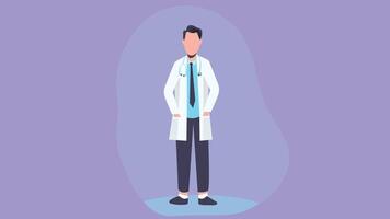 a doctor in a clinic, wearing a uniform and holding a medical board in hand. The doctor is depicted with a professional and caring demeanor vector