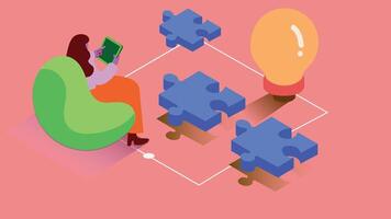 creative idea generation scene where a light bulb, symbolizing innovation and inspiration vector