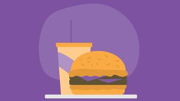 An isometric design of a chicken burger meal, complete with a refreshing soda vector
