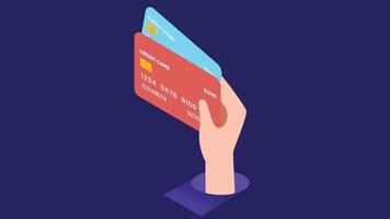 An illustration of credit and debit cards representing payment methods and online payment vector