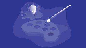 An illustration of a color paint palette accompanied by a paintbrush, symbolizing creativity and artistic expression vector