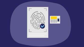 Lock with fingerprint feature on a mobile screen flat vector