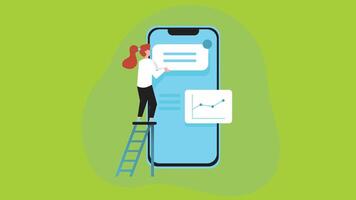 The user is checking their feed, interacting with posts, or scrolling through updates vector