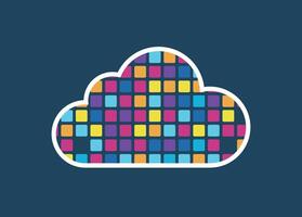 A colorful cloud with a blue background vector