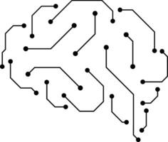 A brain with a lot of wires coming out of it vector