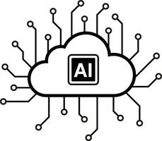A cloud of computer code with the letters AI on it vector