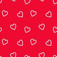 simple pattern with white hearts on red background.Valentines day vector