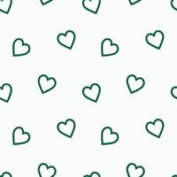 simple pattern with green hearts on white background.Valentines day vector