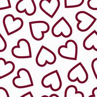 pattern with red hearts on white background.Valentines day vector