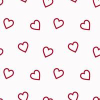 simple pattern with red hearts on white background.Valentines day vector