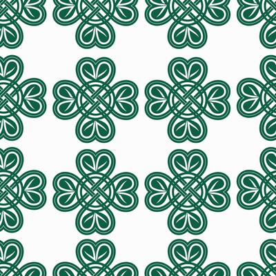 Lucky four-leaf clover ornament in the form of intertwined Celtic knots