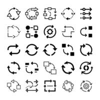Flat recycle icon set vector